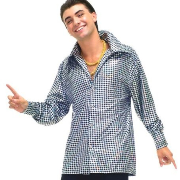 MENS the look of disco shirt in haze/silver new - Picture 3 of 5